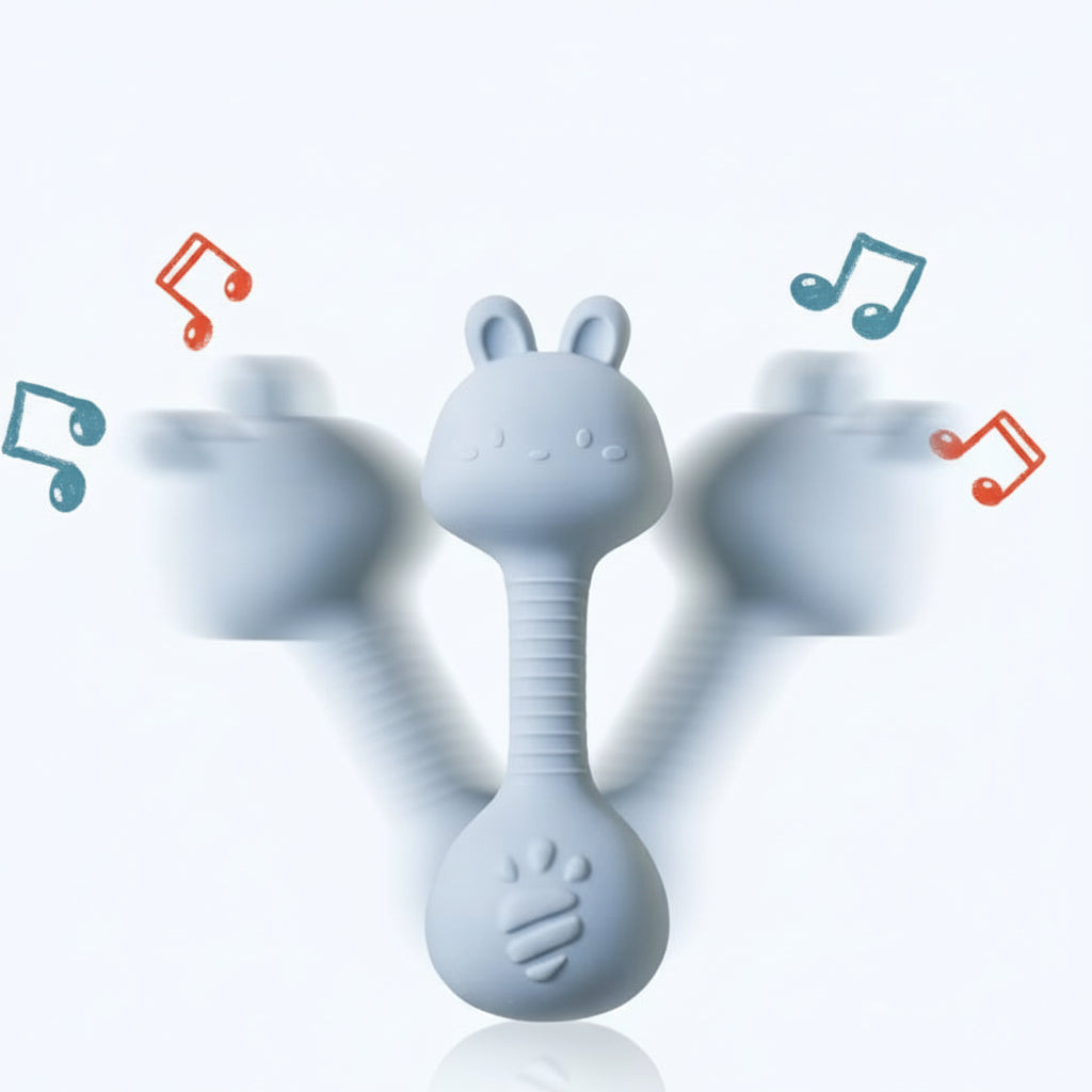 Rattles for Baby 0 3 Months Toys Cartoon Rabbits Sand Hammer Silicone Maracas Baby Silicone Rattle Toys Teether Toys for Baby