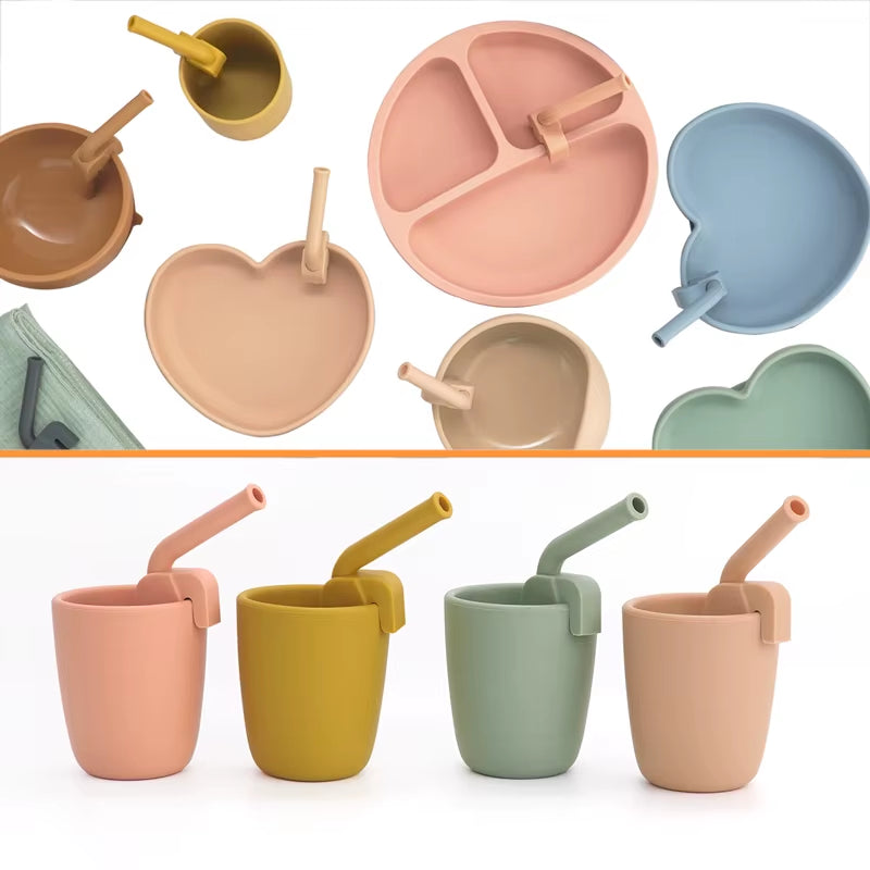 1Pcs Reusable Silicone Children Drinking Water Straw Baby Infant Feeding Straw Dishes Supplies Baby Accessories