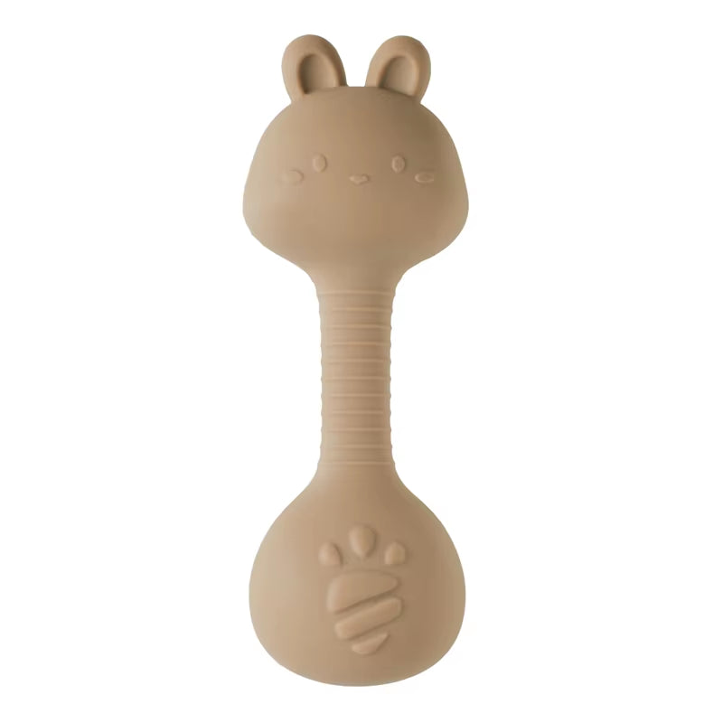 Rattles for Baby 0 3 Months Toys Cartoon Rabbits Sand Hammer Silicone Maracas Baby Silicone Rattle Toys Teether Toys for Baby