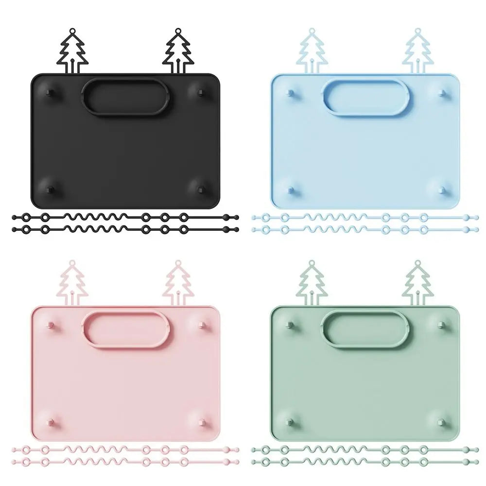 Strong Suction Baby Placemats Silicone with 2 Straps Suction Plates Anti-Slip Safe Baby Plates for Infants Toddlers