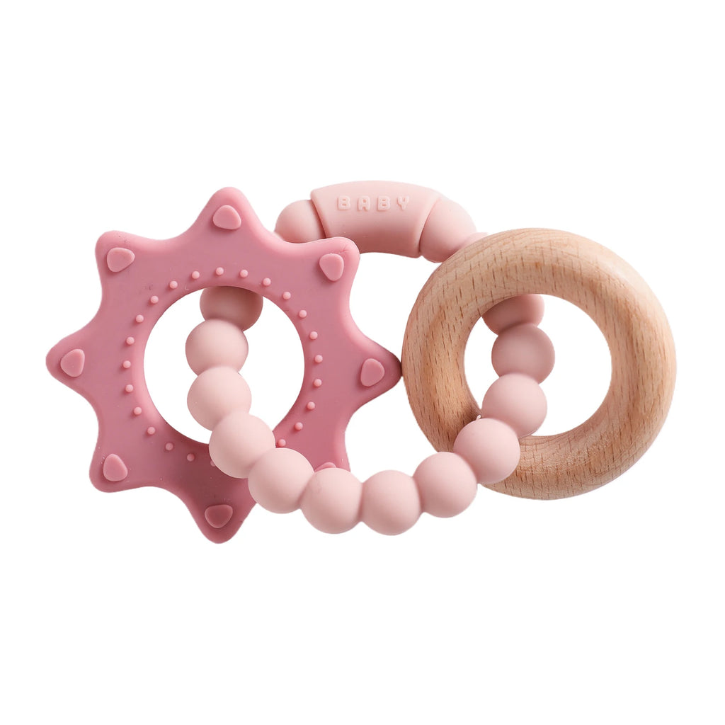 1Pc Silicone Teether,Food Grade Baby 0-12 Toys,Toddlersteething Ring Sensory Toys,Silicone Planet Teether Bracelet Accessories