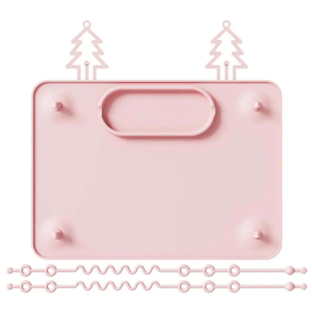 Strong Suction Baby Placemats Silicone with 2 Straps Suction Plates Anti-Slip Safe Baby Plates for Infants Toddlers