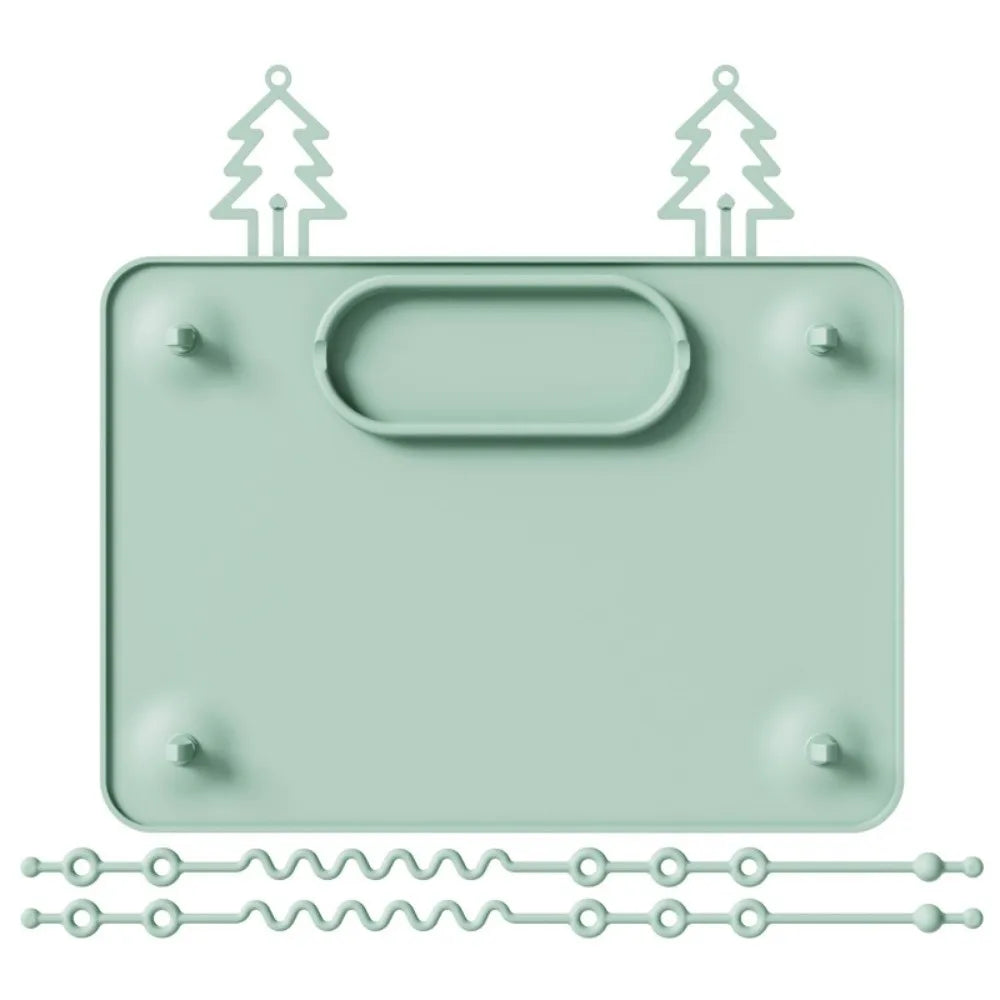 Strong Suction Baby Placemats Silicone with 2 Straps Suction Plates Anti-Slip Safe Baby Plates for Infants Toddlers