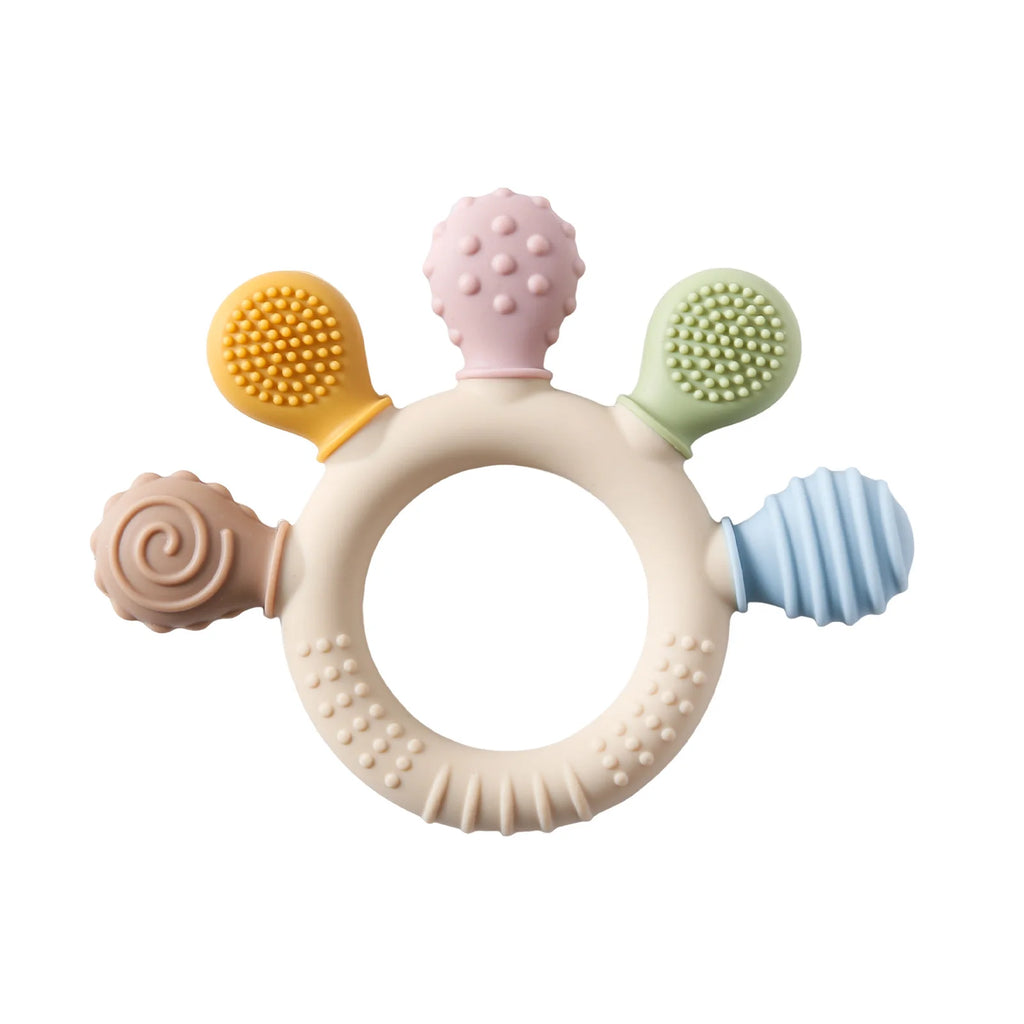 Silicone Baby Teether Baby Toys 0 to 6 Months BPA Free Chewing Teething Toys Crab Wooden Ring Teether Reborn Silicone Baby Toys