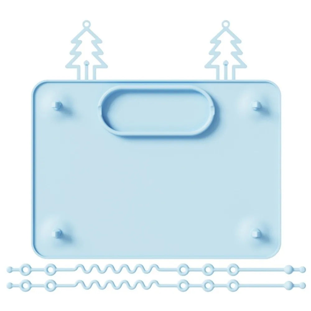 Strong Suction Baby Placemats Silicone with 2 Straps Suction Plates Anti-Slip Safe Baby Plates for Infants Toddlers