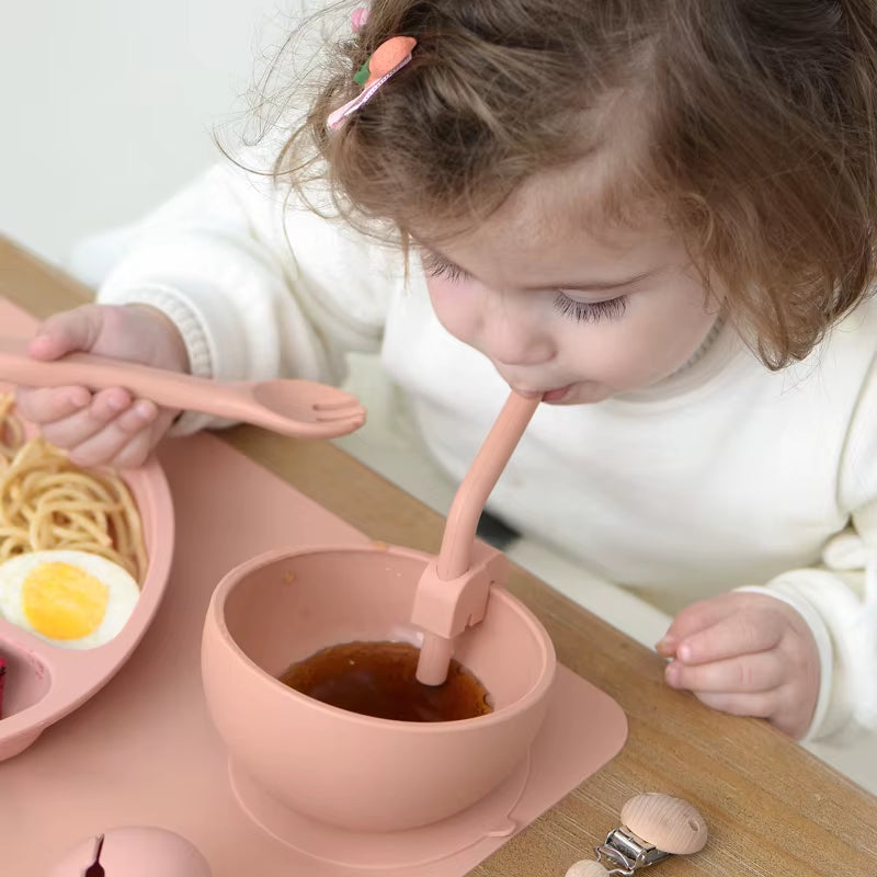 1Pcs Reusable Silicone Children Drinking Water Straw Baby Infant Feeding Straw Dishes Supplies Baby Accessories