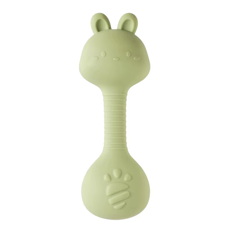 Rattles for Baby 0 3 Months Toys Cartoon Rabbits Sand Hammer Silicone Maracas Baby Silicone Rattle Toys Teether Toys for Baby
